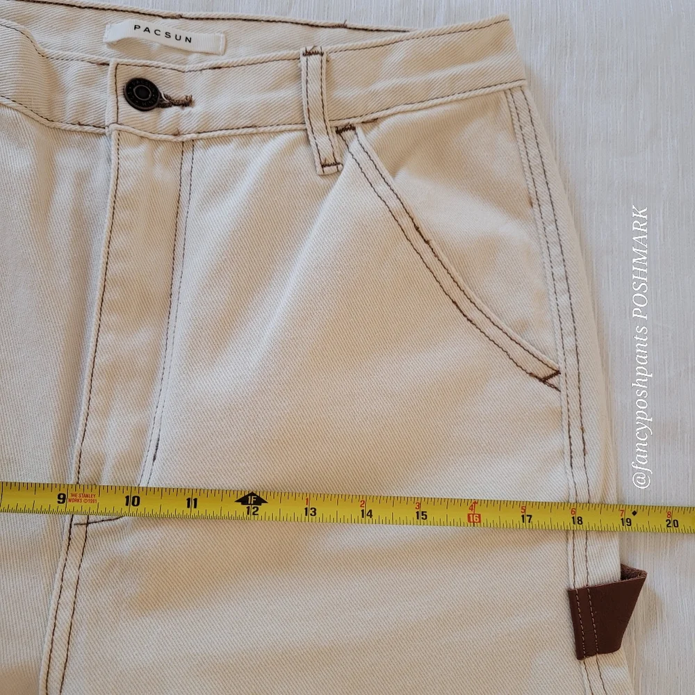 PACSUN carpenter pants size approx 29 color bone contrast thread detail - Picture 14 of 15